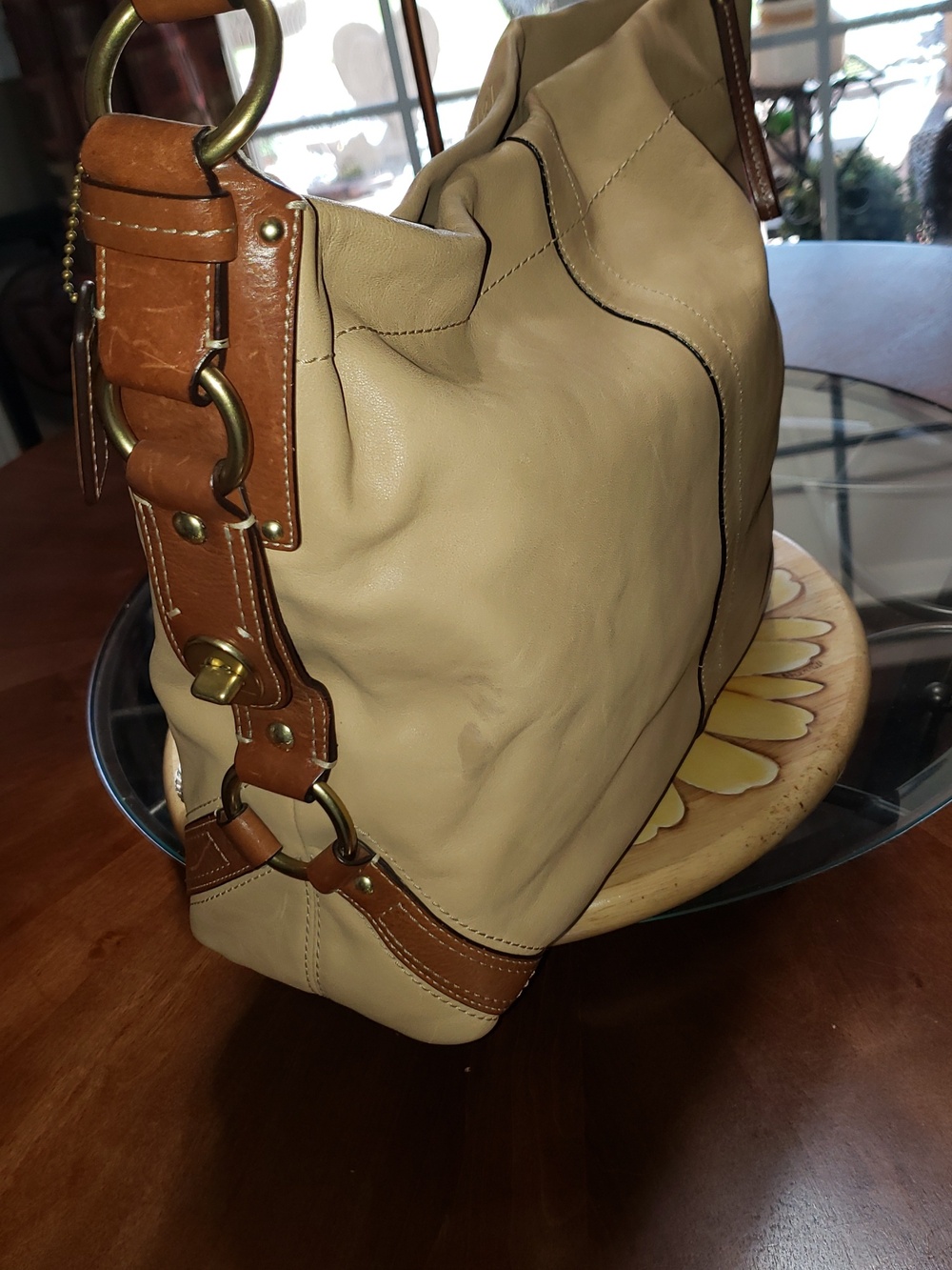 💘🖤💘 COACH 10616 CARLY LIMITED EDITION NAPPA LEATHER VINTAGE HOBO TAN BAG - Picture 6 of 11